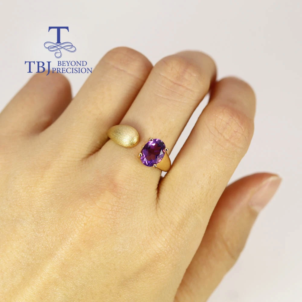 Ametista naturale africana ovale 6 * 8mm Orecchini ad anello Set di gioielli in argento sterling 925 gioielleria raffinata da donna