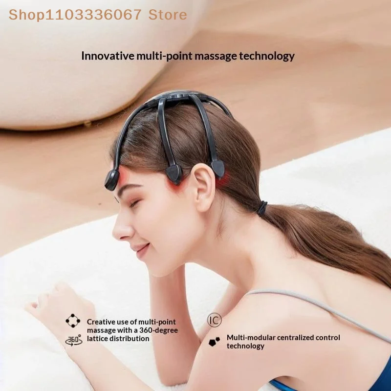【HLS】【HB】Electric Scalp Massager Head Massage Machine Intelligent Vibrating Stress Relax With 5 Modes 360 Degree Hair Massager