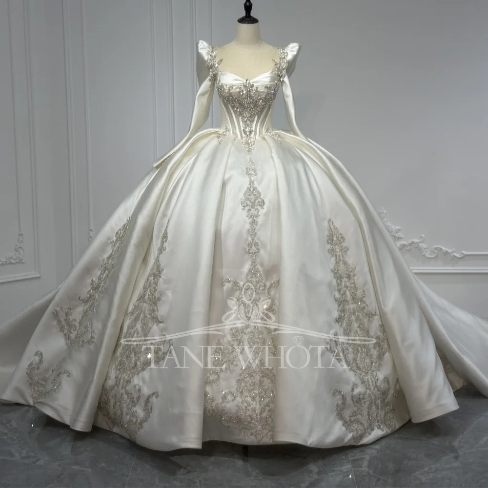 

Sweetheart Detachable Sleeve Crystal Beading Wedding Dress Customized Ball Gown For Women Elegant Bridal Gown