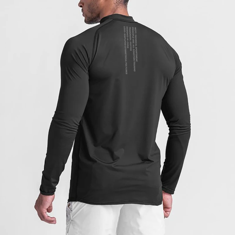 Compression Turtleneck Shirts Mens Casual Long Sleeve Quick Dry Clothing Autumn Fitness Tops Gym Bodybuilding Muscle T-Shirts