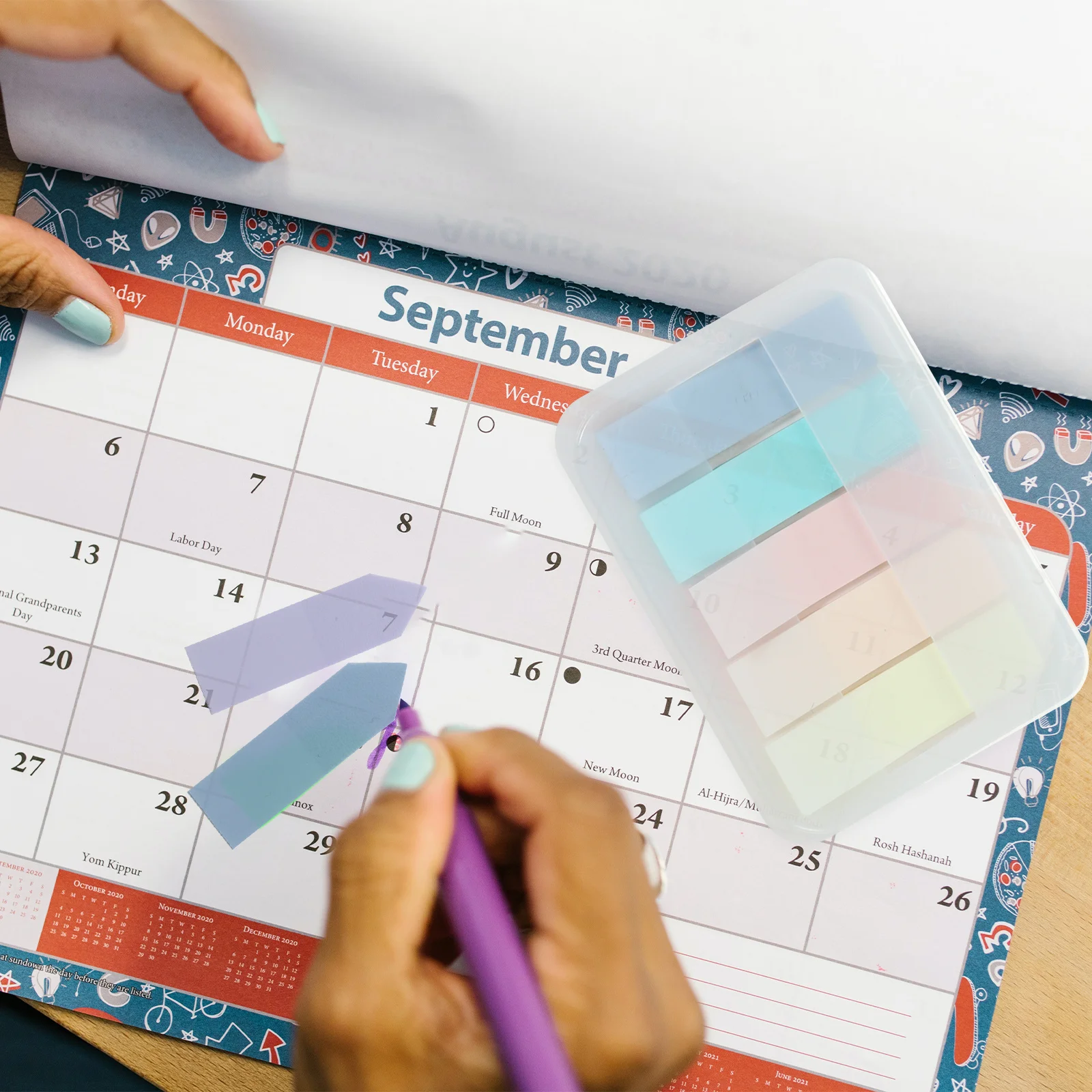 6 set di linguette pratiche colorate materiale per animali domestici strisce di lettura resistenti all'usura segnalibri evidenziatori forniture per ufficio strisce di lettura