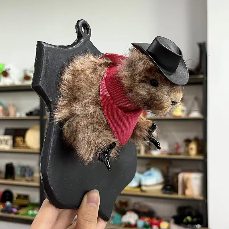 Cowboy Bandits Taxidermy Squirrels The Cowboy Hamster Hangs On The Wall For Home Decoration