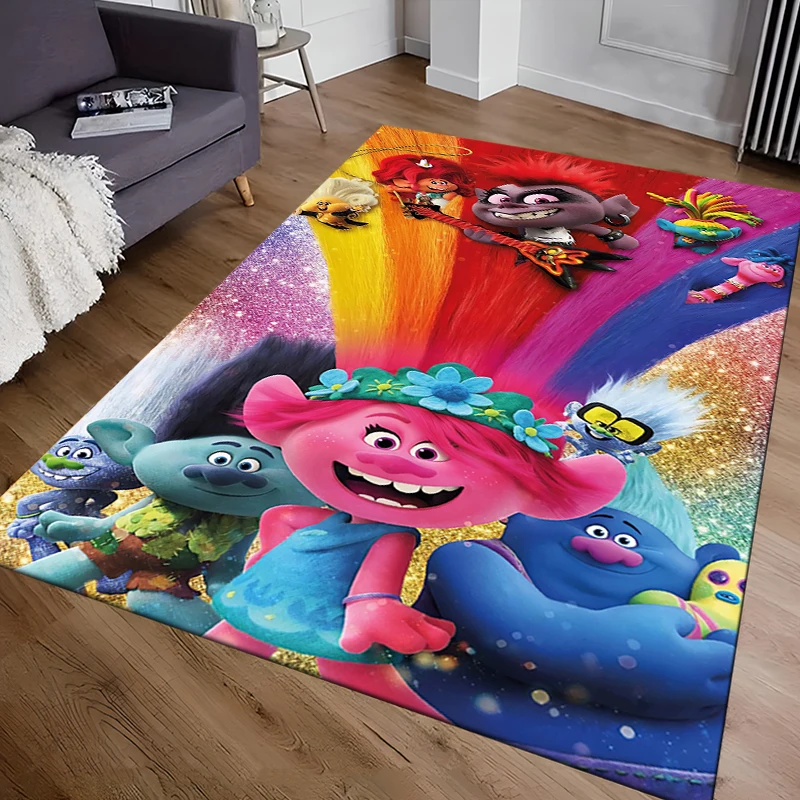 Disney Trolls Band Together Pattern Carpets Bedroom Play Mats Bedroom Decor Carpet Livingroom Rug Crawl Mat Christmas Gift Rug