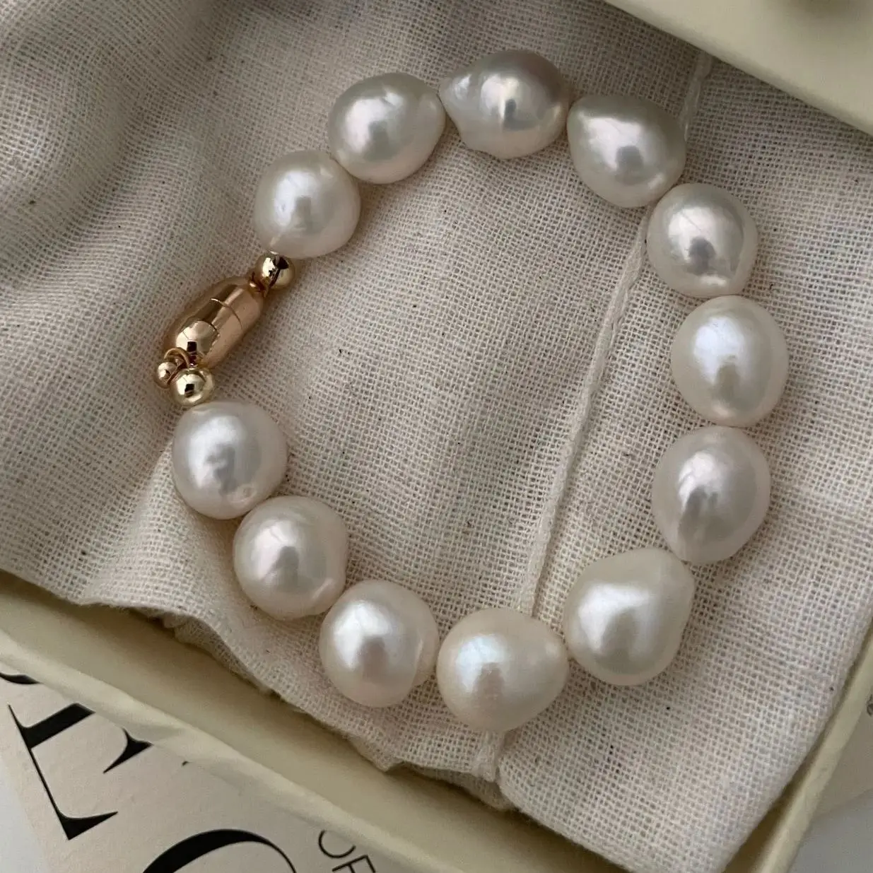 

New Irrgular Baroque Pearl Bracelet Natural Freshwater Pearls With 14K Gold Filled Clasp Fashion Bracelet For Girl Birthday Gift