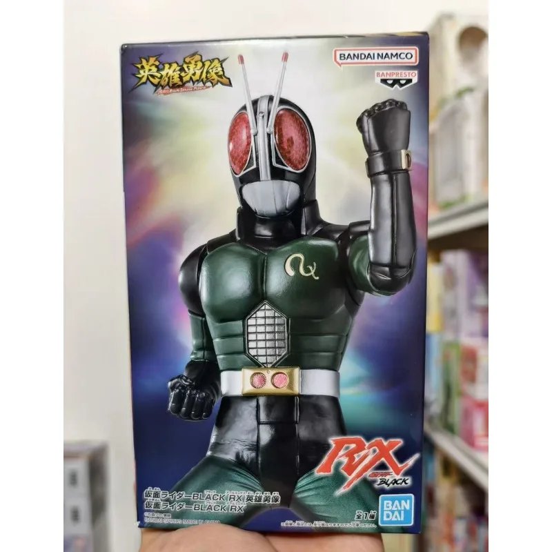 

In Stock Original BANPRESTO Kamen Rider Black RX Hero Statue MASKED RIDER BLACK RX 17cm PVC Anime Figure Toy Gift Ornament