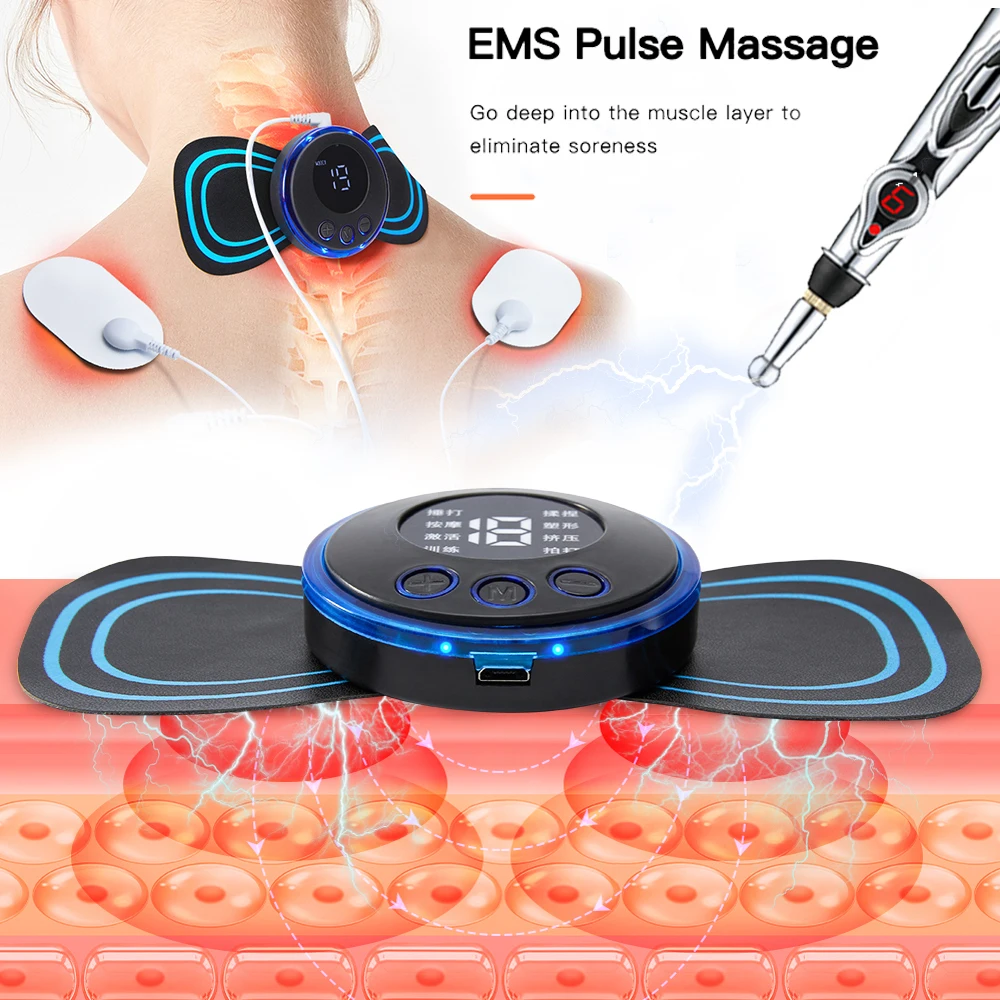 Electric EMS Foot Massager Pad Pulse Acupuncture Point Pen Feet Massage Mat Muscle Stimulation Device Relief Pain Relax Tools