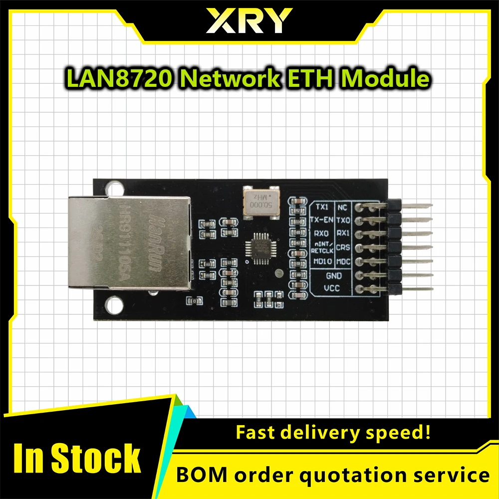 XRY Smart Electronics LAN8720 Module Network Module Ethernet Transceiver RMII Interface Development Board For Arduino DIY