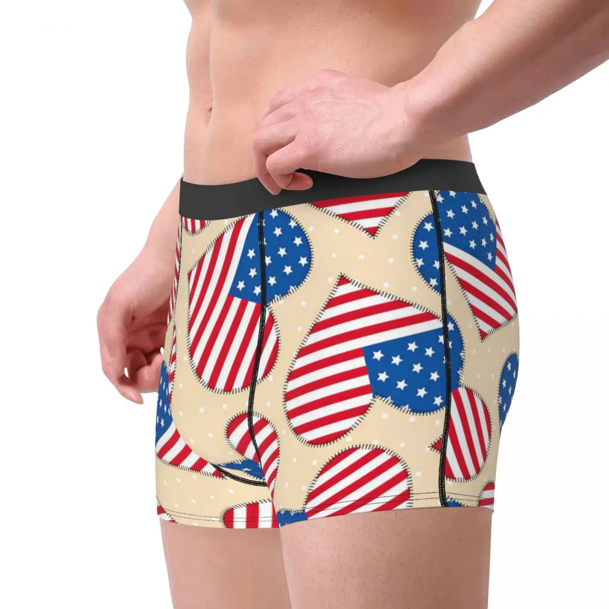 Seamless Pattern For 4th Of July,independence Day Underpants Breathbale Panties Male Underwear Print Shorts Boxer Briefs