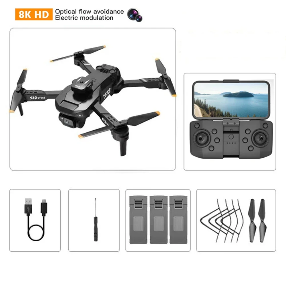 MIJIA S12 Drone 8K HD 5G 360 Intelligent Obstacle Avoidance HD Aerial Photography Remote Control Drone for Adult Child Toys