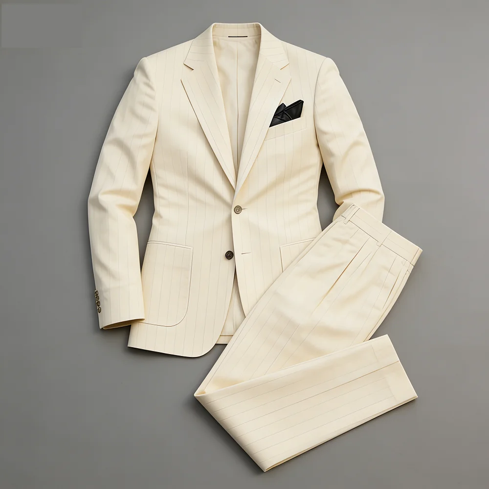 

Men's Striped Ternos Unique Single Breasted Blazer Formal Business Office Wear Slim Fit Large Size Diary Male Black Suit