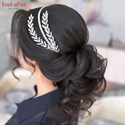 Youlapan Strass Hoofdband Voor Bruids Handgemaakte Bruiloft Haarband Crystal Vrouw Haar Hoepel Bruid Tiara Bruidsmeisje Hoofddeksel Hp528