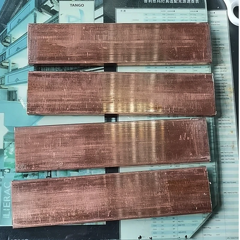 T2 Copper Busbar 100-500mm, Tin Plated Grounding Bar, High Conductive Flat Copper Bar for Electrical Projects, Customizable Size