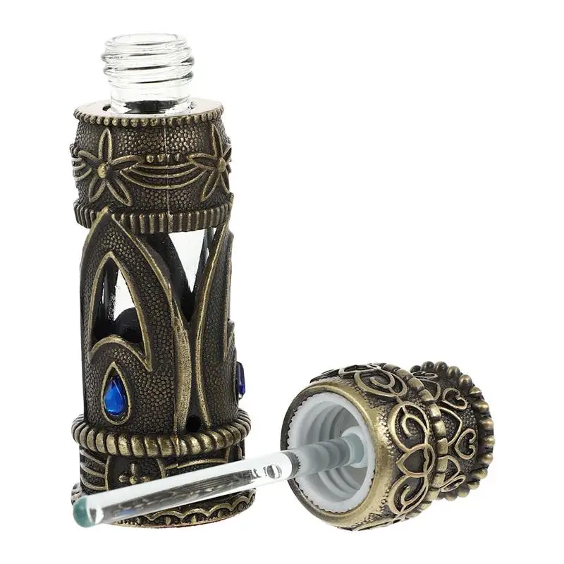 Bottiglie di olio centrale Bottiglia di profumo campione Bottiglia di profumo in lega di vetro Bottiglie di stoccaggio di olio essenziale riutilizzabili