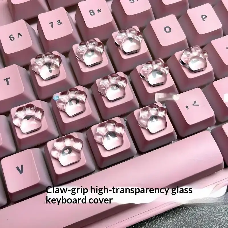 100Pcs Long Nails Suitable Keyboard Stickers With Raised Pad Magnified Letter Typing Protective Cover For Glass Keyboards-F(x)
