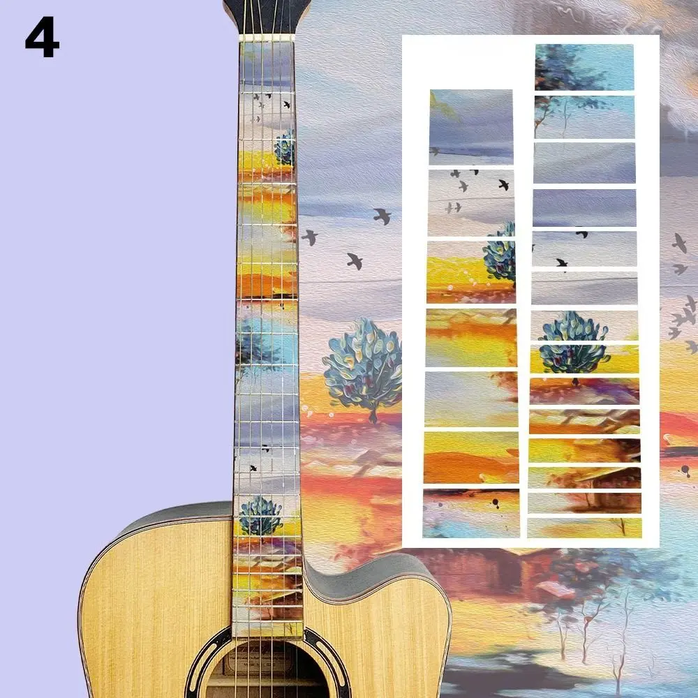 

10 Styles Beautiful Electric Guitar Parts Cross Inlay Decals Ultra Thin Stickers Guitarra Accessories Fretboard Sticker