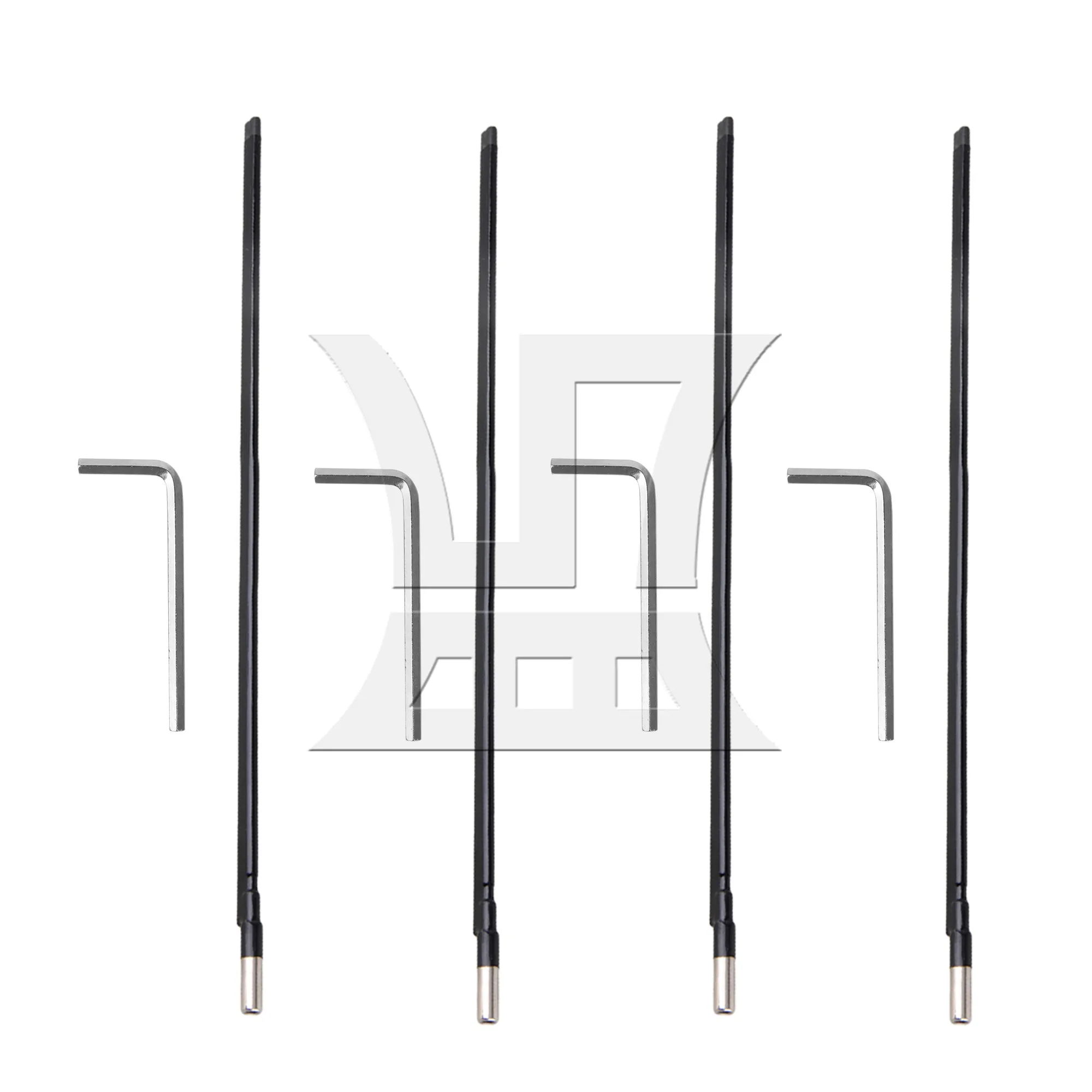 4 Pcs Steel Two-Way Adjustment Guitar Truss Rods 44cm Length 0.9cm Black