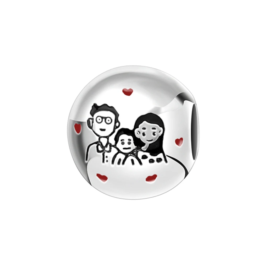 2024 New I Love Your Mother, sisters, Father, Family Charm Pendant, Fitted Original 925 Sterling Silver Bracelet DIY Accessories