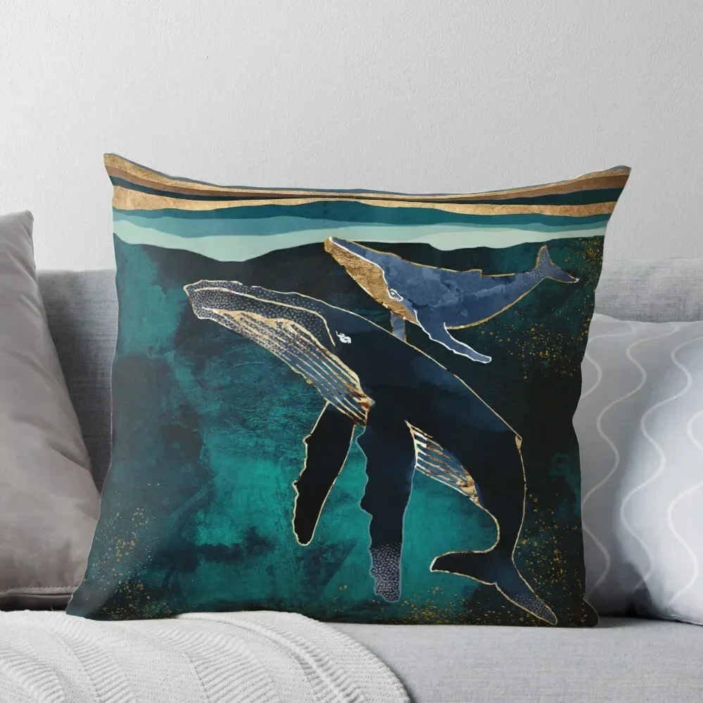 

Moonlit Whales Throw Pillow Christmas Cushion For Home Bed pillowcases pillow