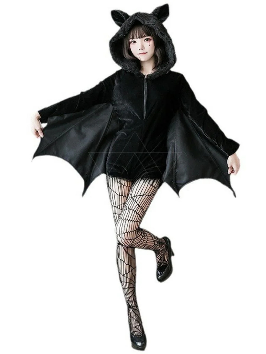 Novo loween terror morcego diabo traje animal par carnaval role-plang desempenho roupas material de poliéster