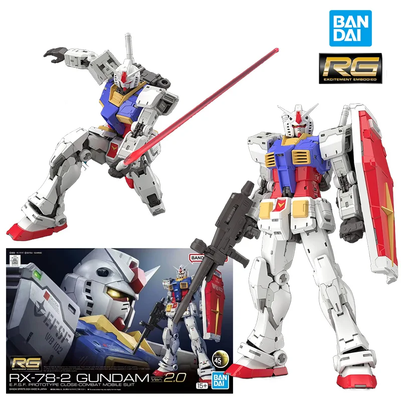 

Bandai Namco RG RX-78-2 Gundam Ver.2.0 1/144 14Cm Anime Original Action Figure Model Kit Assemble Toy Birthday Gift Collection