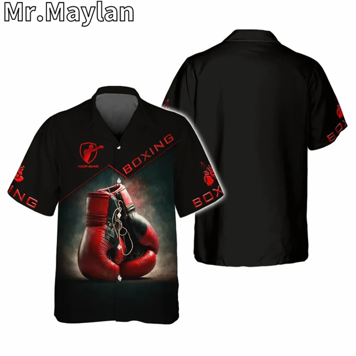 

CUSTOM NAME BOXING LOVERS Sport 3D Hawaii Shirt Men Summer Short Sleeve Tee Men Shirts 2024 Oversized 5XL Chemise Homme -33