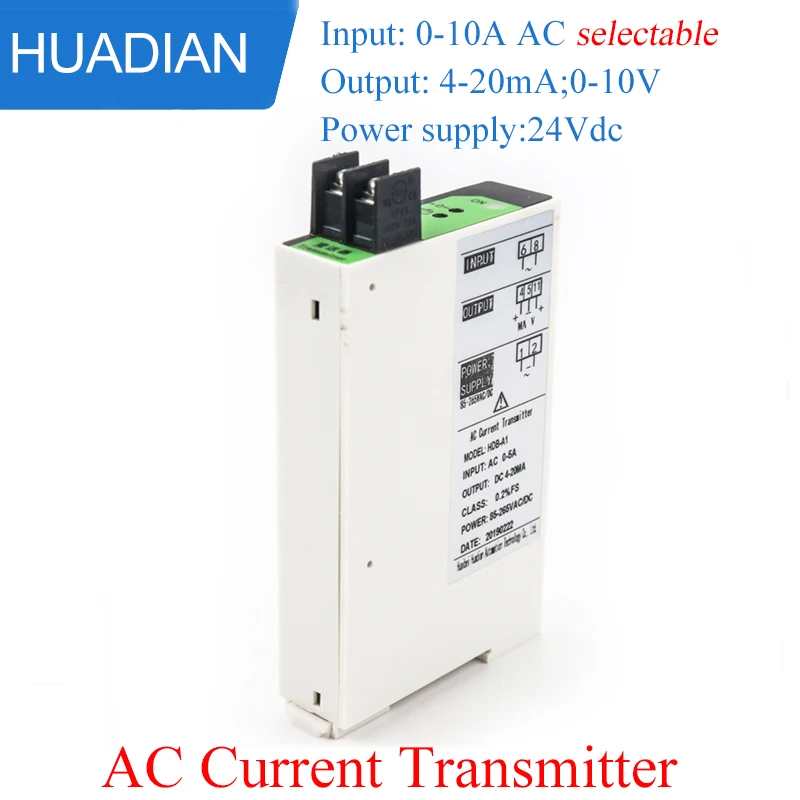 current transmitter input 0-1A,0-5A,0-10A AC output 1-5V,0-10V,4-20ma Current conversion with zero and span adjustment