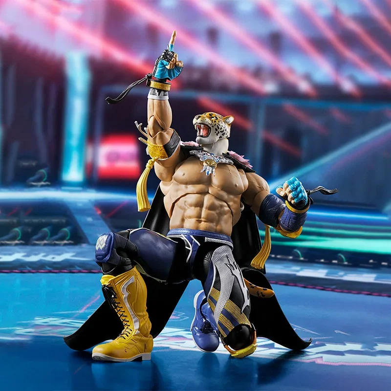 Caja Original Bandai SHF TEKKEN 8 La ira de la bestia KING figura kit de modelo terminado Anime juguetes de acción completa regalos en choque