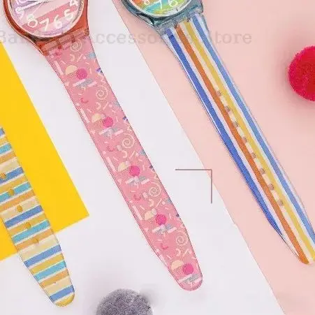 16mm 17mm 19mm PVC Silicone Printed Strap for Swatch Series Wrist Band Waterproof Sport Bracelet Men Women Watch Accessories