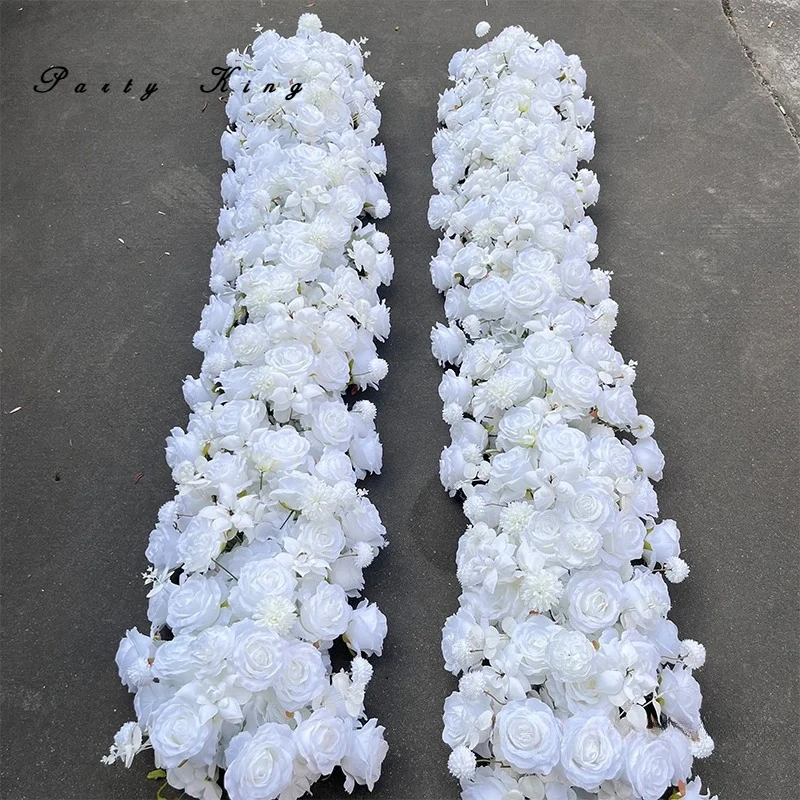 

White Rose Artificial Flower Row Wedding Arch Flower Arrangement Decoration Banquet Table Centerpiece Stage Props Window Display