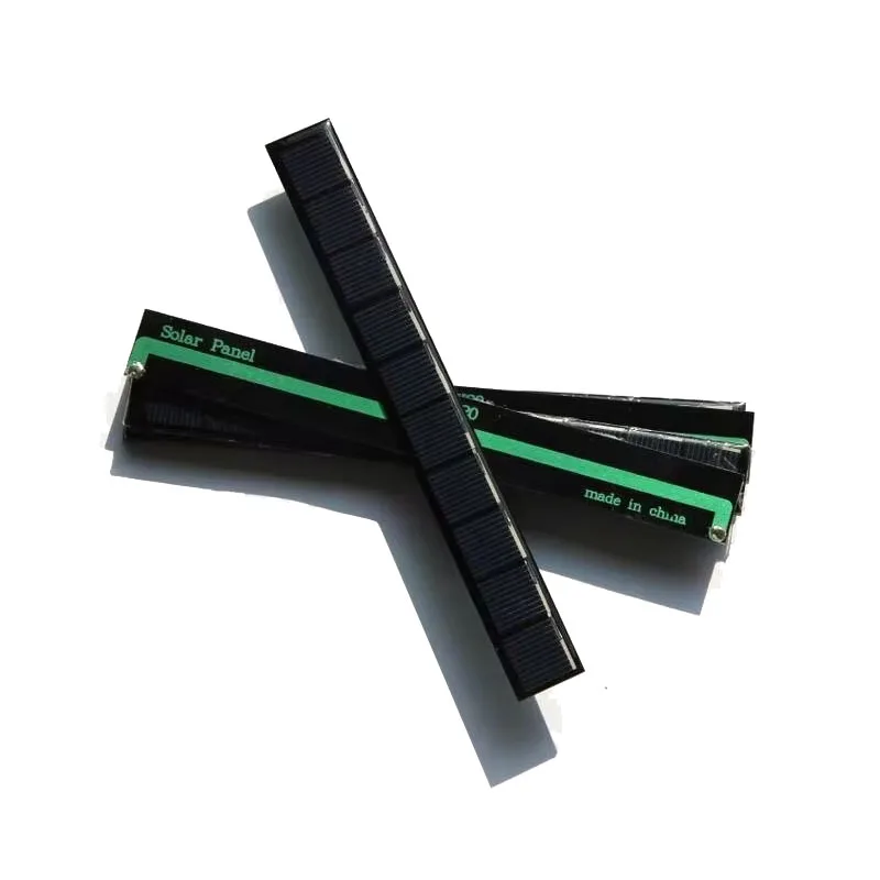 100 Uds. Panel Solar de tira personalizado de 0,4 W 5V células solares policristalinas de tamaño pequeño para juguetes electrónicos hechos por bricolaje luces LED 170*20MM