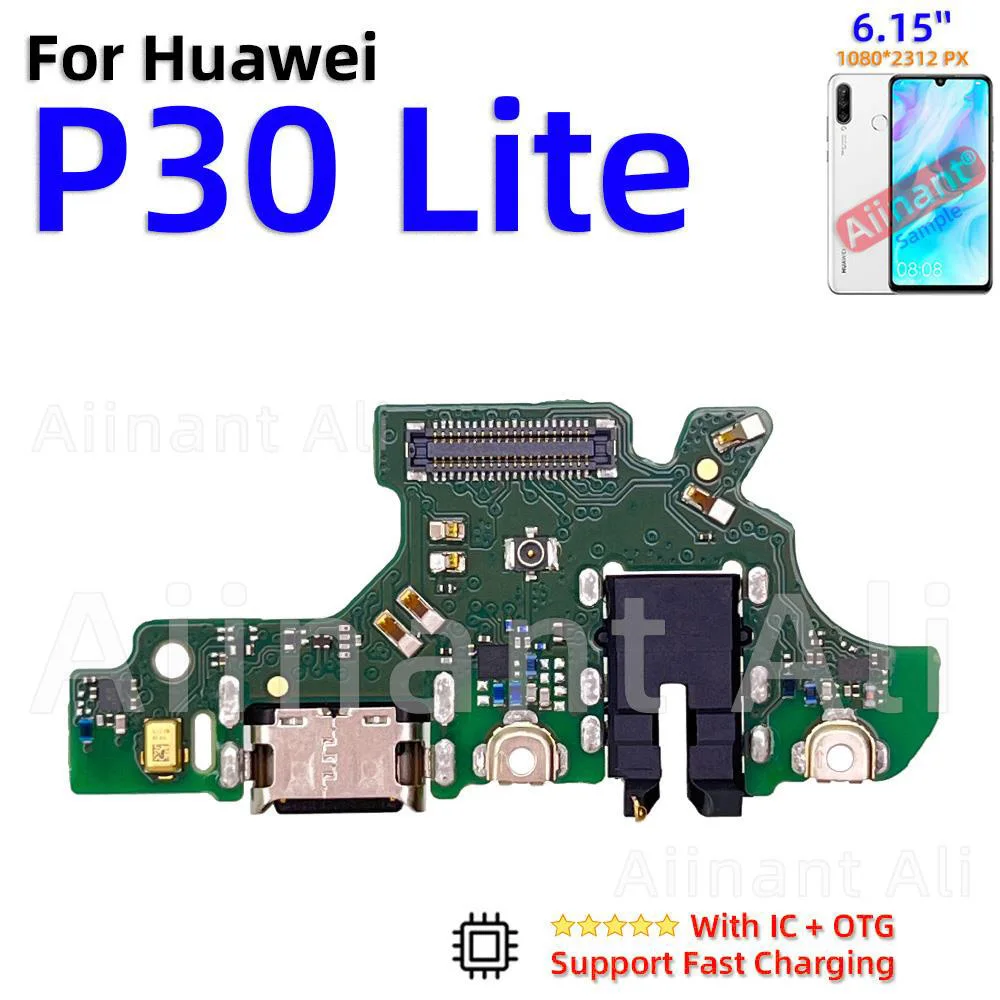 AiinAnt USB Fast Charger Dock Connector Charging Mic Board Flex Cable For Huawei P20 P30 Lite Plus Pro 2017 2018 Phone Parts