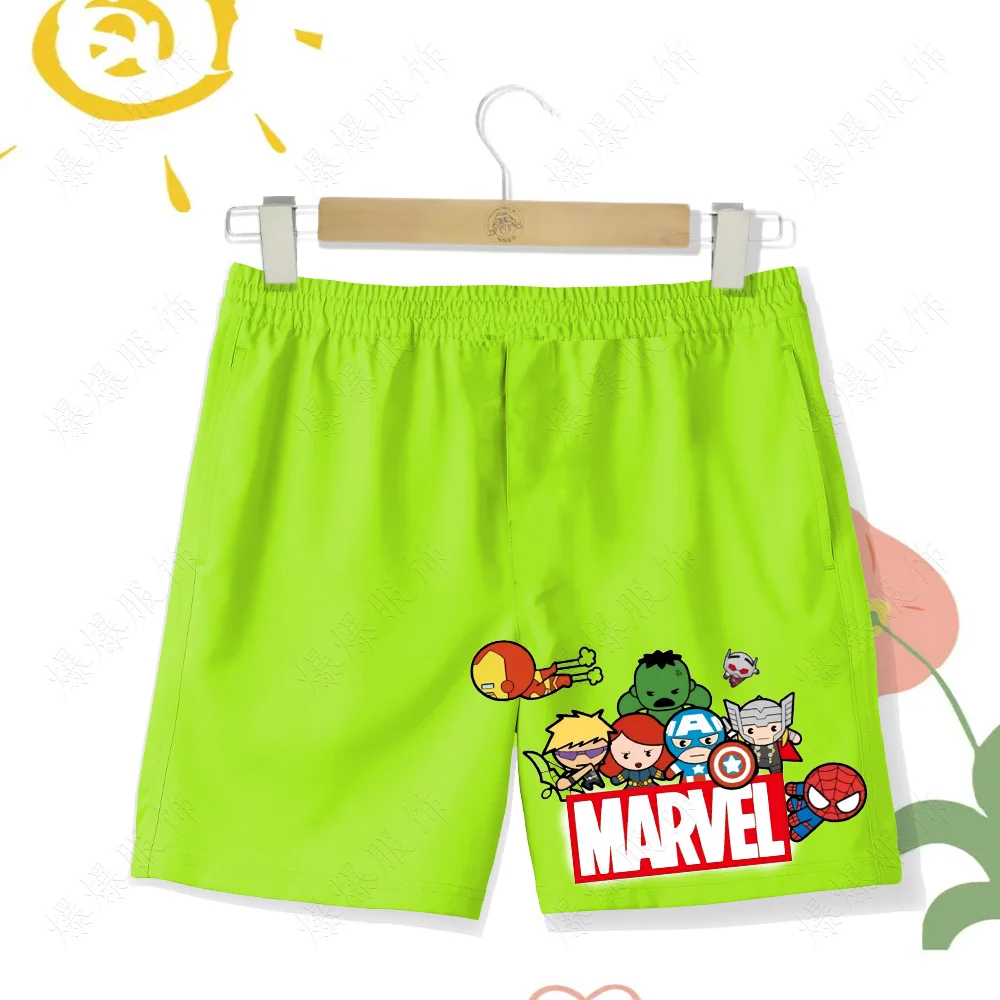 Fun anime series  Boys 2-14 outer wear beach shorts Animated game 2d Spider print Summer shorts Hot spring Pool beach pants