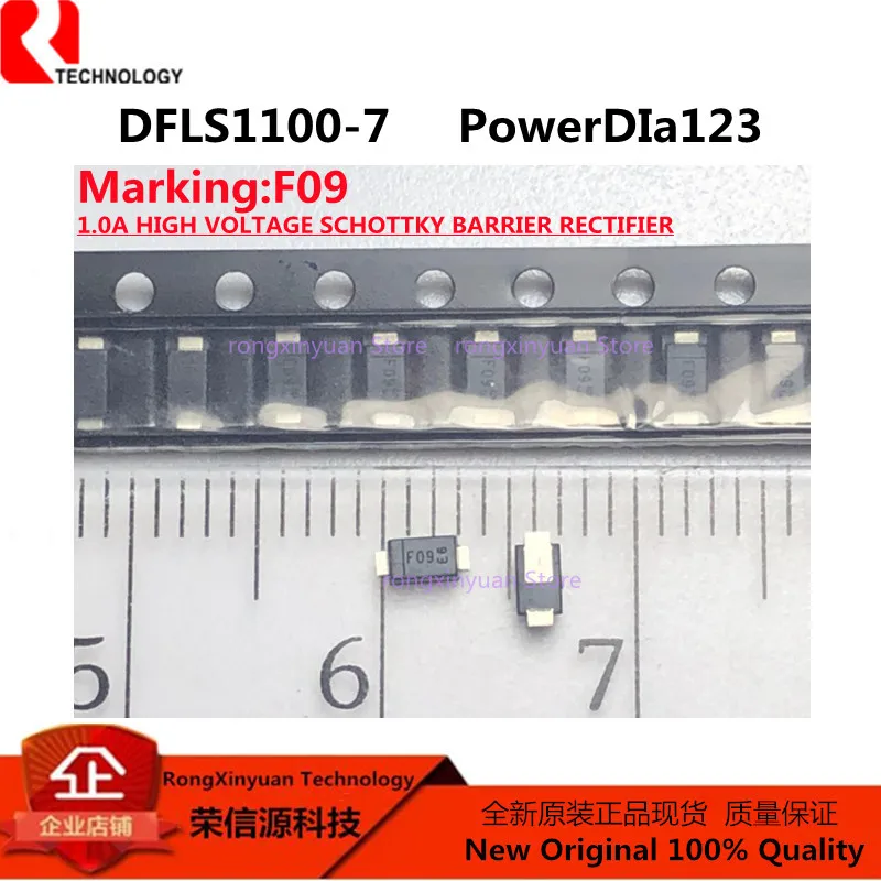 20pieces / lot  DFLS1100-7  F09  DFLS1100  1.0A HIGH VOLTAGE SCHOTTKY BARRIER RECTIFIER POWERDI®123 100% new original