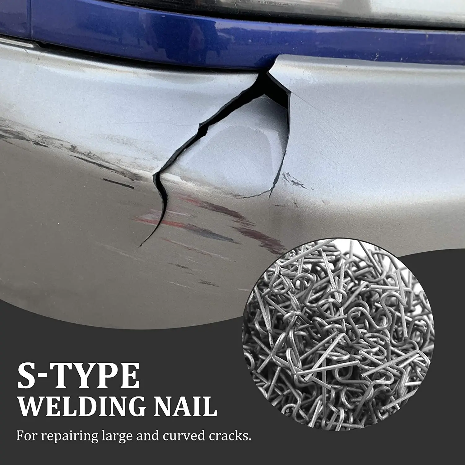 Varillas de soldadura, máquina de reparación de grapas calientes, grapadora caliente de soldadura de plástico, reparación de parachoques de coche, grapas de onda precortadas, 0,8mm