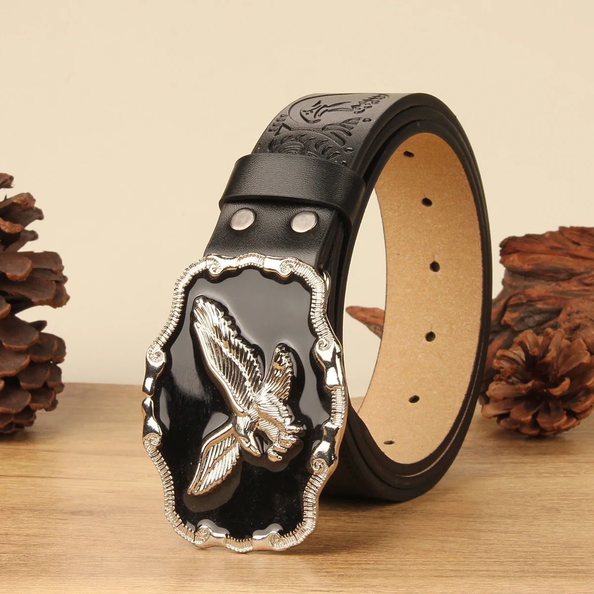 Мужской и женский джинсовый стиль в западном стиле с коровьей головой шириной 3,7 см, модный ремень с гладкой пряжкой и принтом, ремни