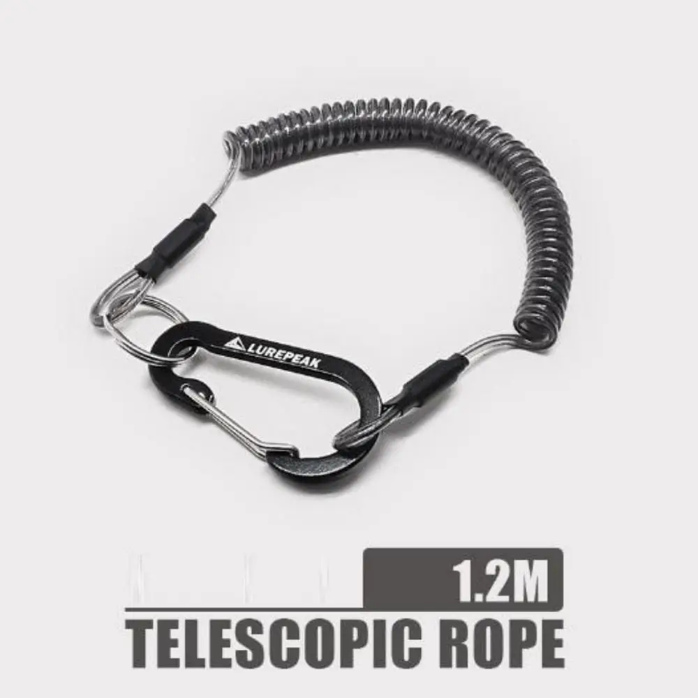 فشل آمنة قابل للسحب سلك مرن الأساسية مشبك أسود الملتوية الاحتفاظ الصيد مكافحة خسر حبل 1 متر/1.2 متر/1.5 متر 4 أنماط #5