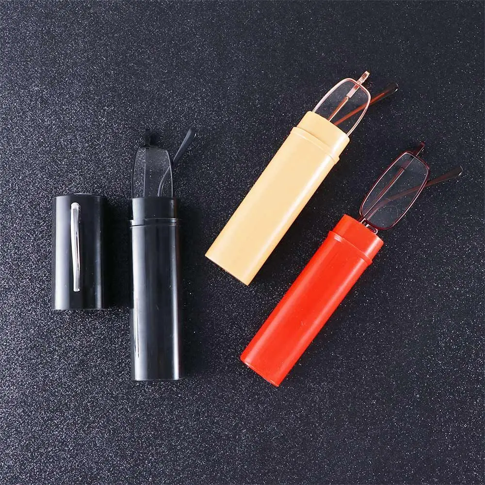 Metal Frame Spectacles With Pen Tube Case Full Frame Eyeglasses Anti Blue Light Glass Reading Glasses Mini Hyperopia Eyewear