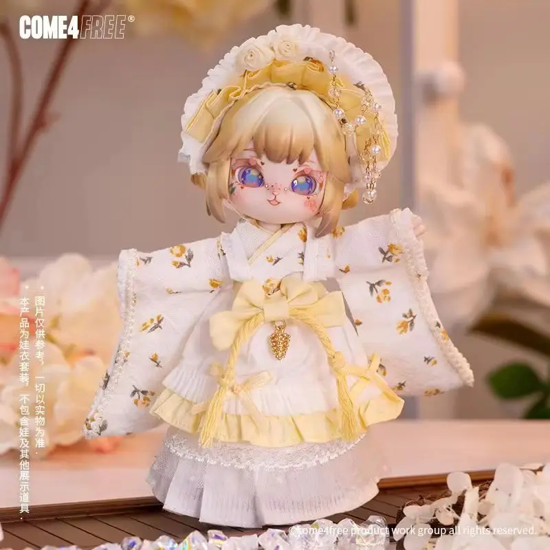 Vêtements uniquement adaptés aux poupées Ob11 à 12 Points, série dessert, jupe Bjd jaune lait, ensemble de vêtements de poupée, cadeaux d'anniversaire pour filles