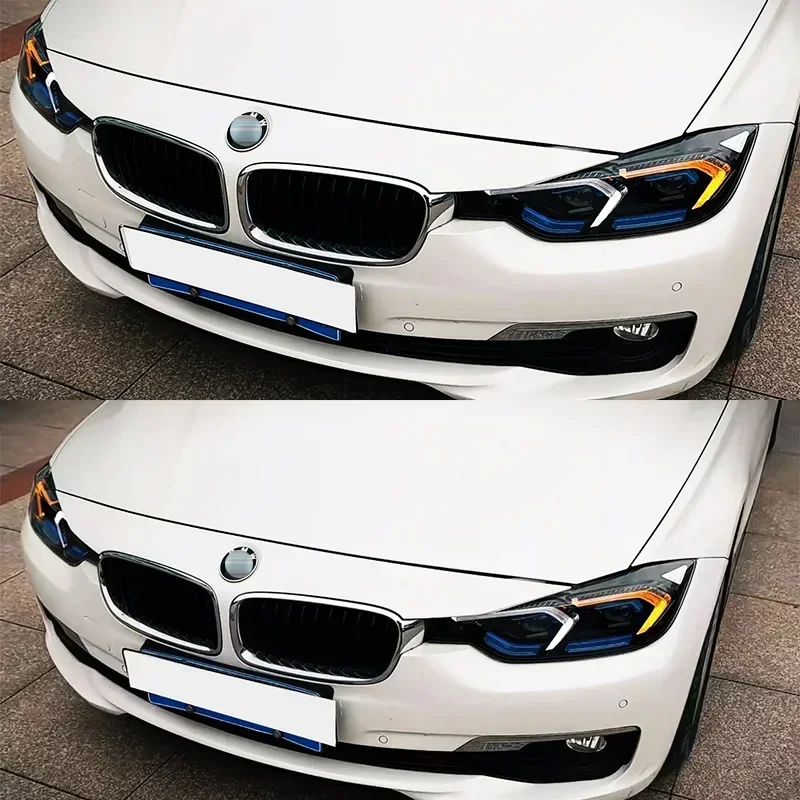 المصابيح الأمامية لتصفيف السيارة للمصابيح الأمامية BMW F30 2013-2018 F35 LED أضواء 320i 318i 325i DRL المزدوج العارض اكسسوارات السيارات