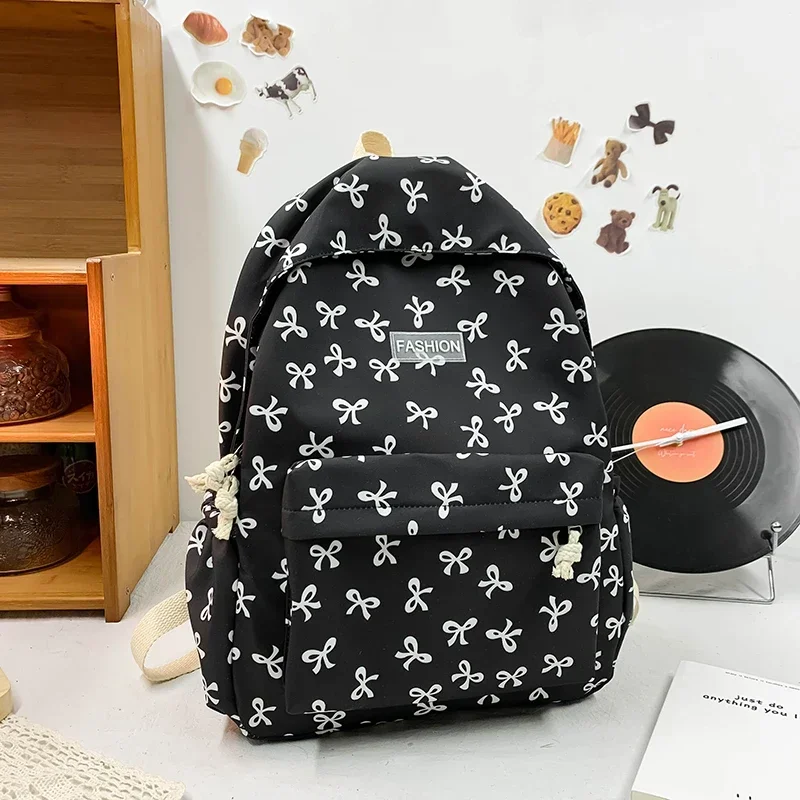 

Interior Zipper Pocket Bow Nylon Casual Backpacks Interior Compartment 2024 High Quality Bags for Women Bolsas Femininas