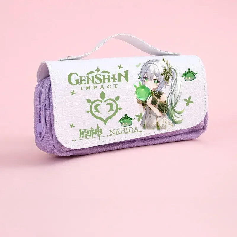 Genshin Impact Nahida Pencil Case Cosplay Large Capacity Pencil Bag Pen Bag Back To School Supplies Pencil Pouch