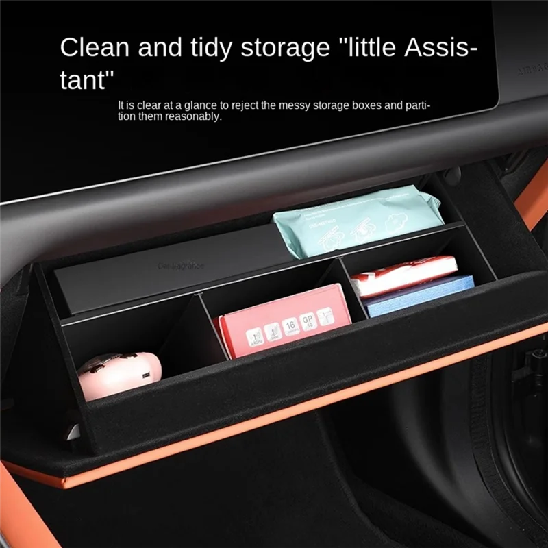 1 قطعة صندوق القفازات المشارك الطيار صندوق تخزين التقسيم ، صندوق تخزين الركاب ، ABS أسود لـ Lixiang L7 L8 L9 2022 2023