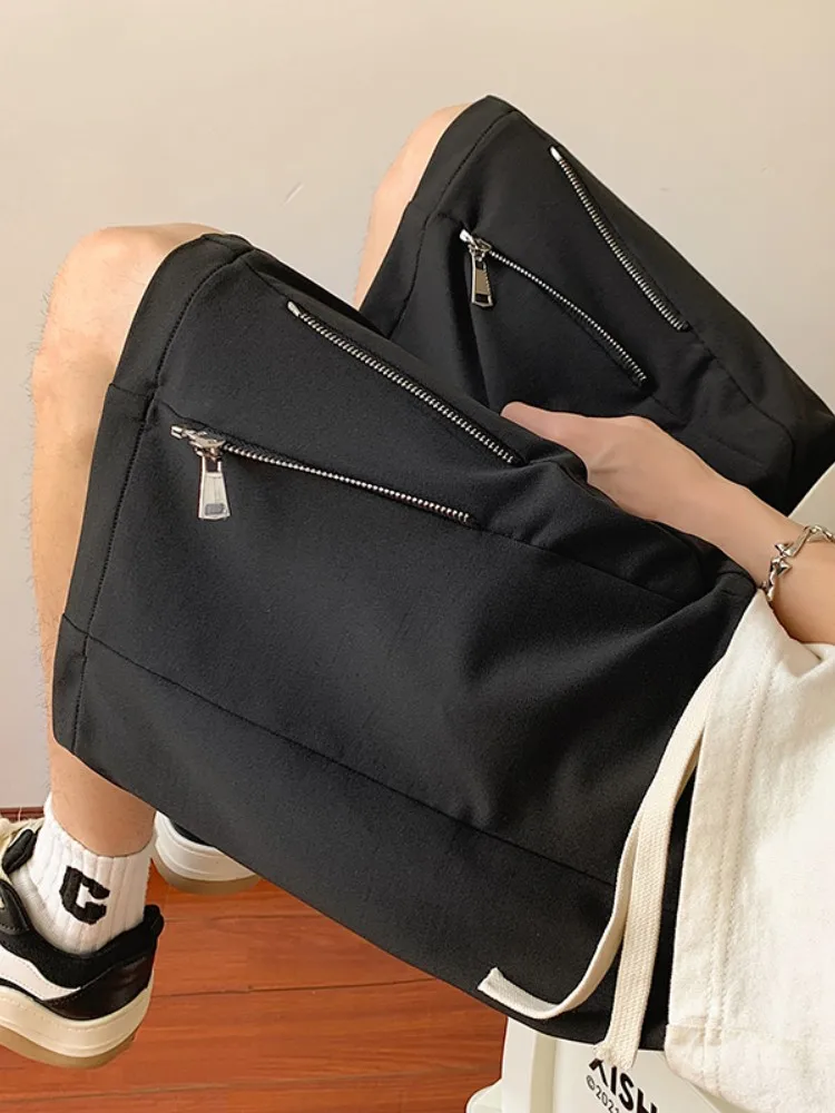 

Мужские свободные баскетбольные шорты: летние, модные, брендовые, спортивные, прямые, повседневные, американского стиля, с двойной молнией, длина до колена