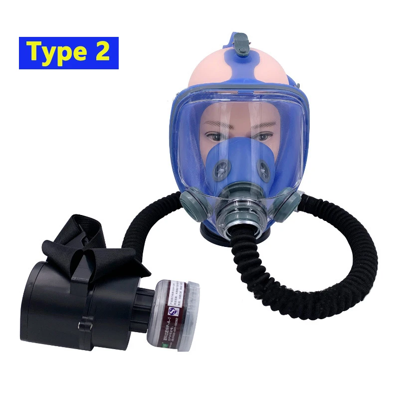 Portable Electric Powered Air Supply Full Face Labor Industry Anti-Spray Paint Pesticide Gas Mask Respirator And Fan Accessory