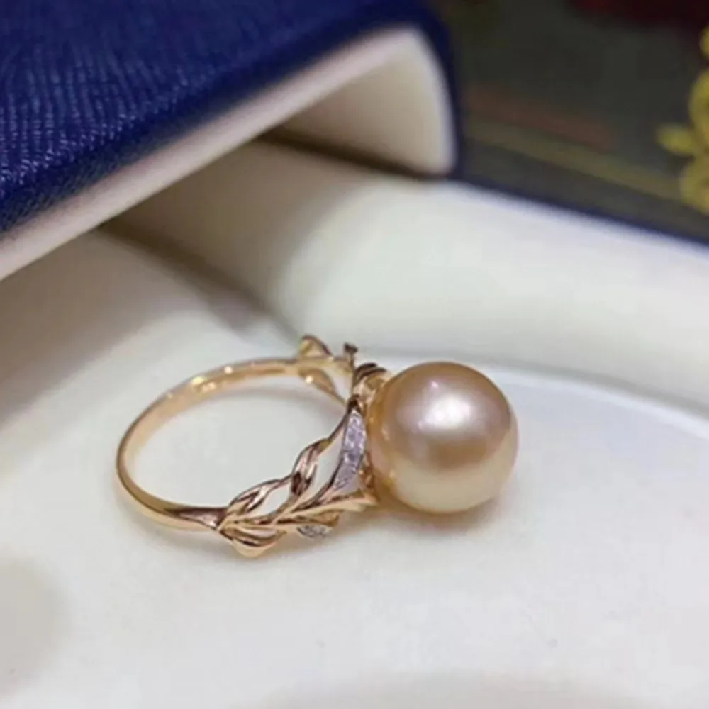 Pearl ring S925 silver hollowed out beautiful and high-end ring with adjustable South Sea pearl AAA 9-10mm