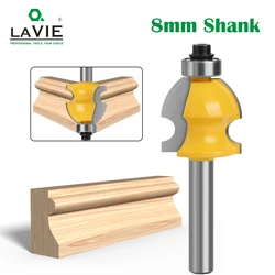 LAVIE 1pc 8mm Shank Line Architectural Molding Router Bit Woodworking Tenon Milling Cutter for Wood Machine Tools MC02076