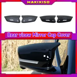 For KIA EV6 2022 2023 Trim Cover Side Mirror Molding 1 Pair ABS Black Cap Carbon Fiber Style Durable Easy To Install