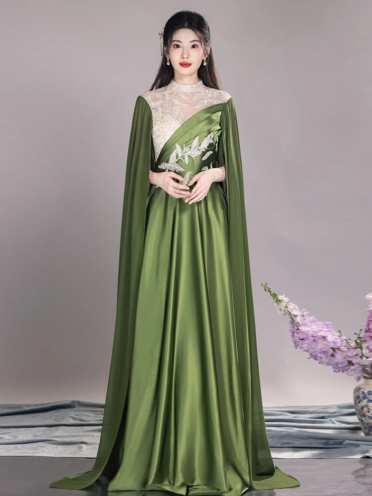 

New Women's Guzheng Performance Costume Traditional Chinese Sle Long Skirt Folk Music Solo Student Art Exam Stage Solo Sing...