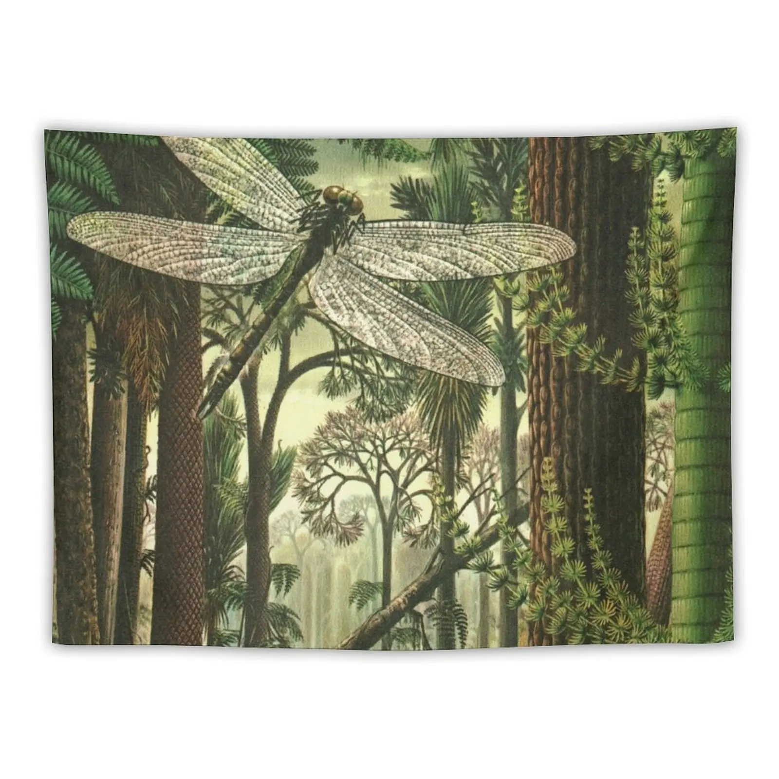 

Dragonfly Forest - Vintage Illustration Tapestry Wall Hanging Wall Aesthetic Room Decor Tapestry