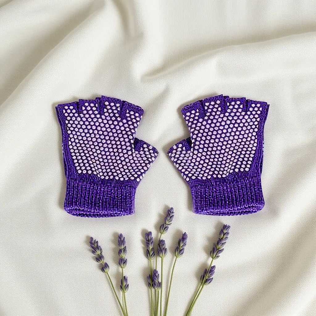 

Non-Slip Yoga Gloves Fingerless Half Finger Cotton Comfortable Knitted Glove for Workout Sports Purple Half Finger Gloves